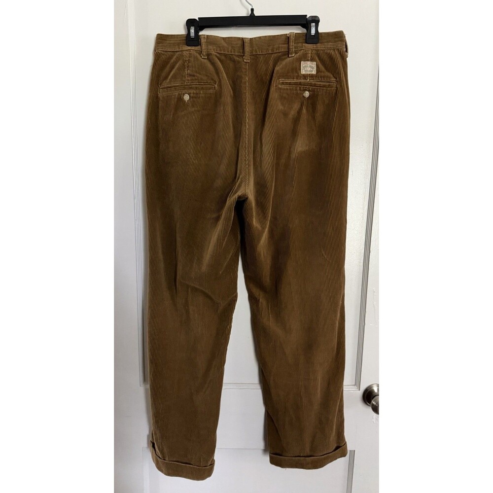 Vintage Polo Ralph Lauren Polo Cords 34x36 Brown Corduroy Made USA Pleated
